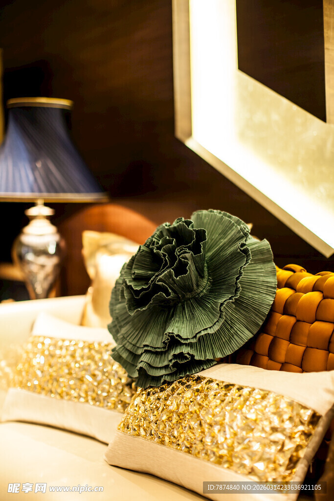 奢华卧室装饰摆件特写