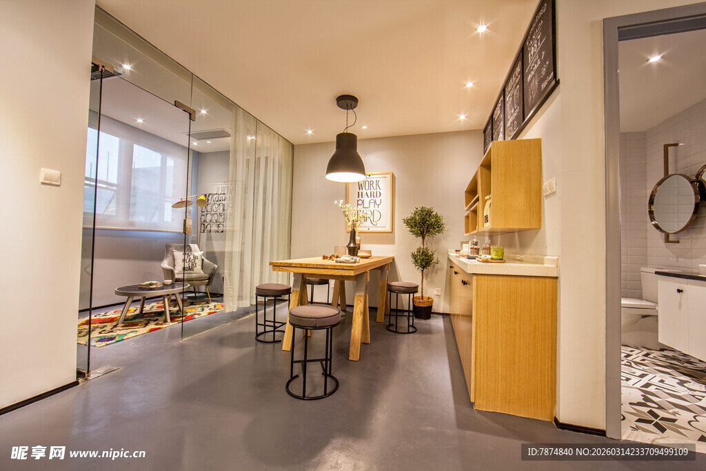 现代简约风开放式厨房空间