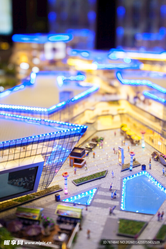 城市建筑模型夜景展示