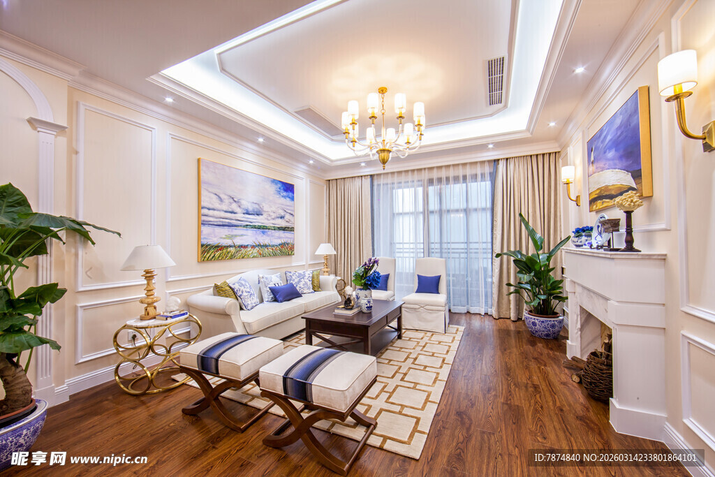 现代豪华客厅室内装饰图