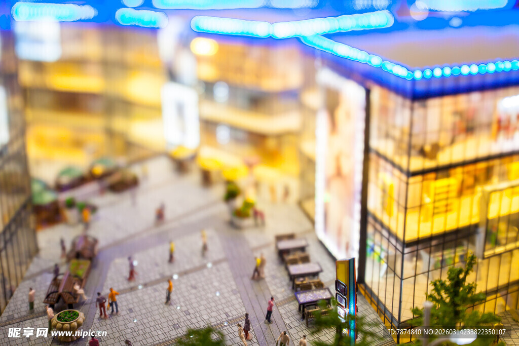 繁华商业街区建筑景观