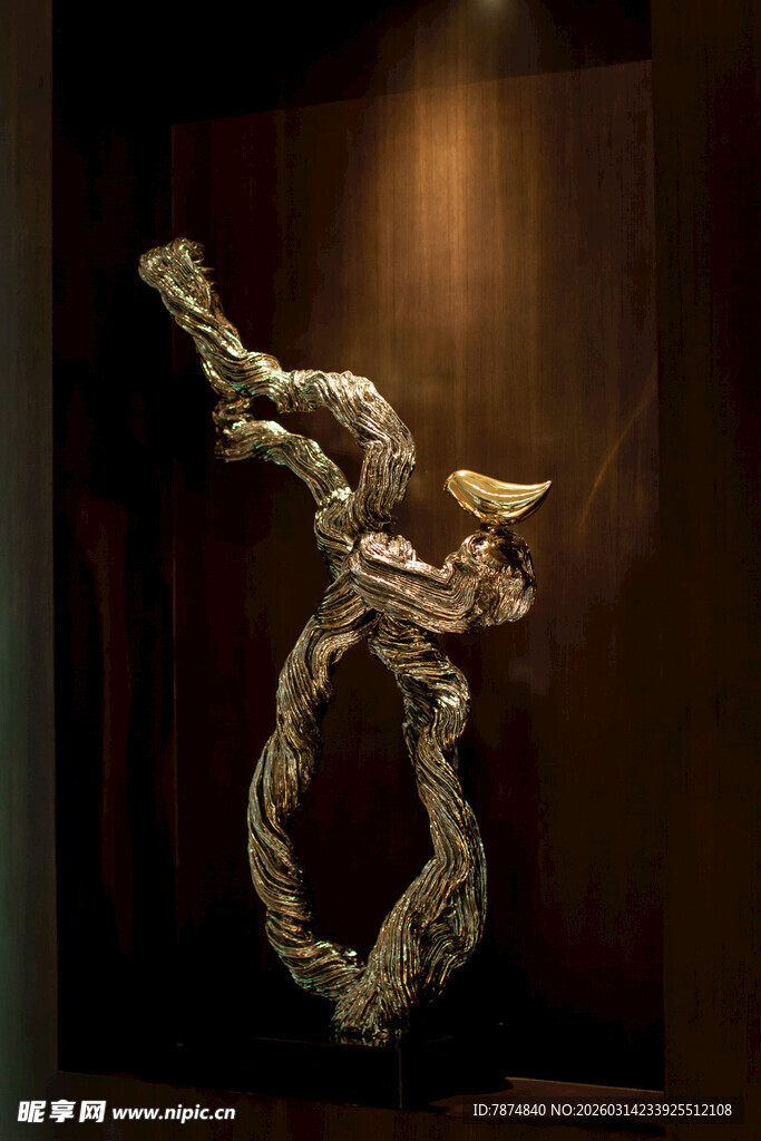 抽象金属鸟形艺术雕塑