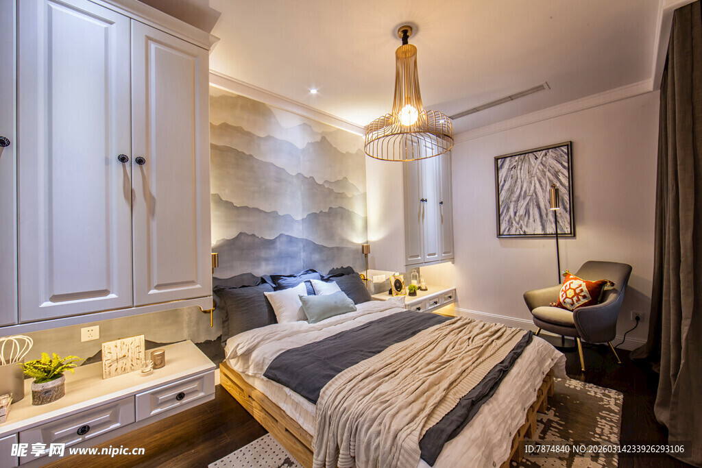 现代简约风温馨卧室一角