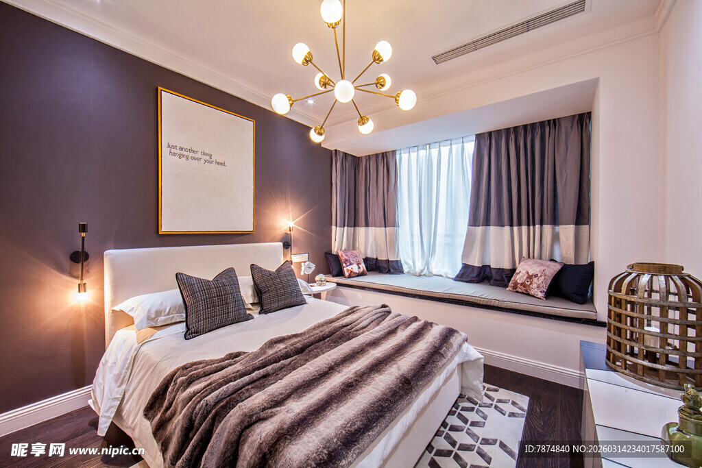 现代奢华卧室室内设计