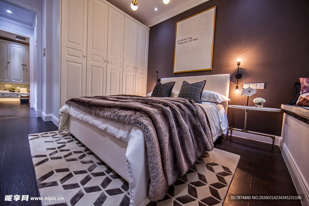 现代风格温馨卧室一角