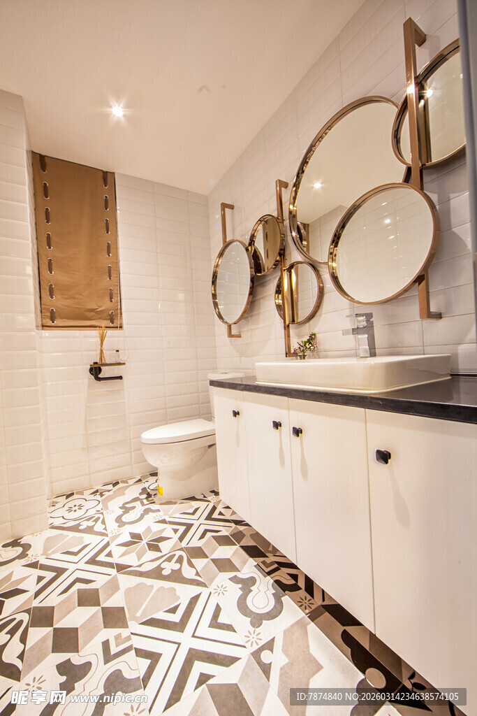 现代风浴室 几何元素设计