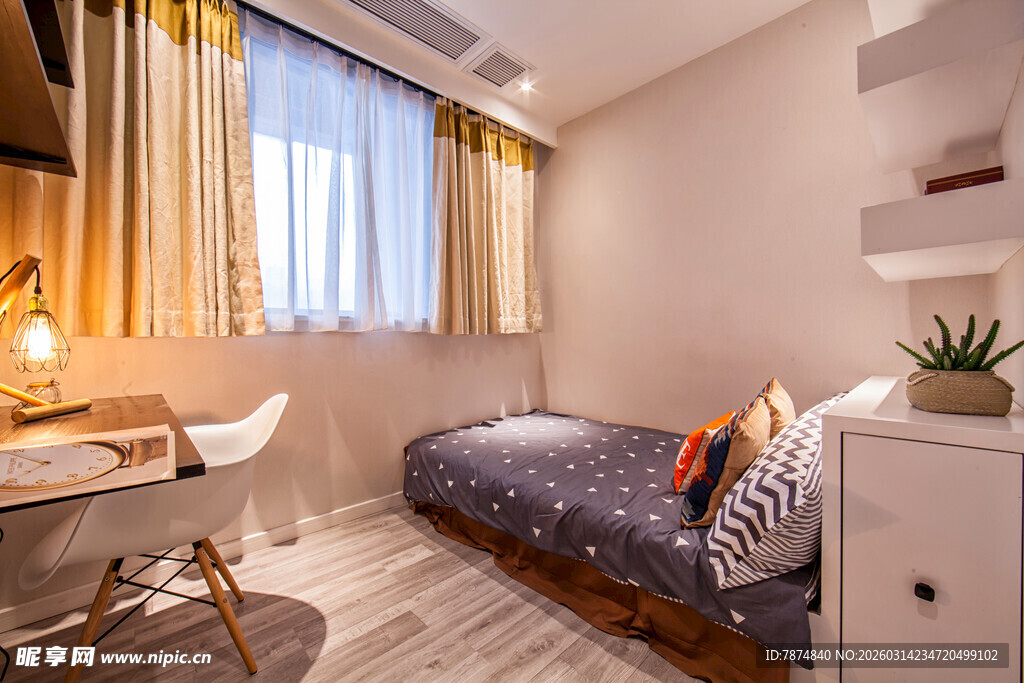 简约温馨卧室室内场景