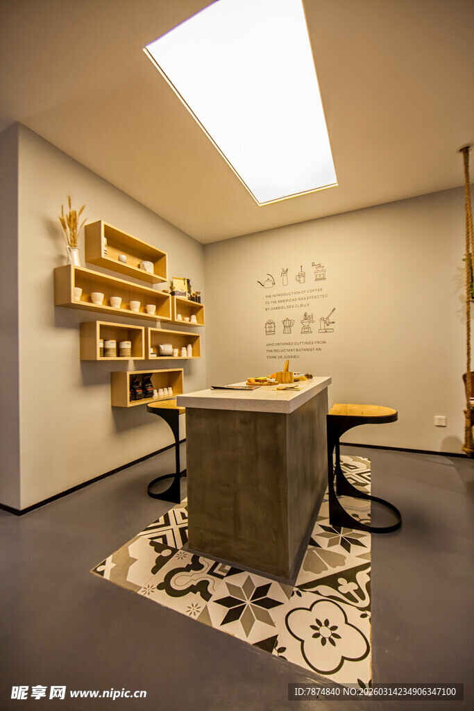 现代简约风室内书房场景