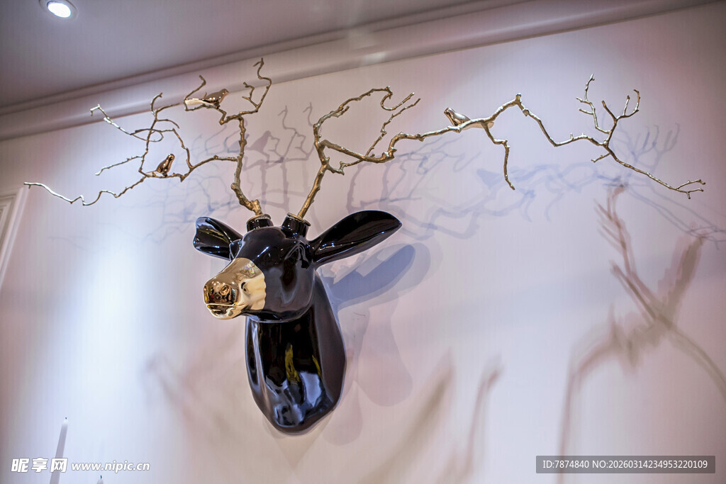 创意鹿头墙饰 简约文艺风