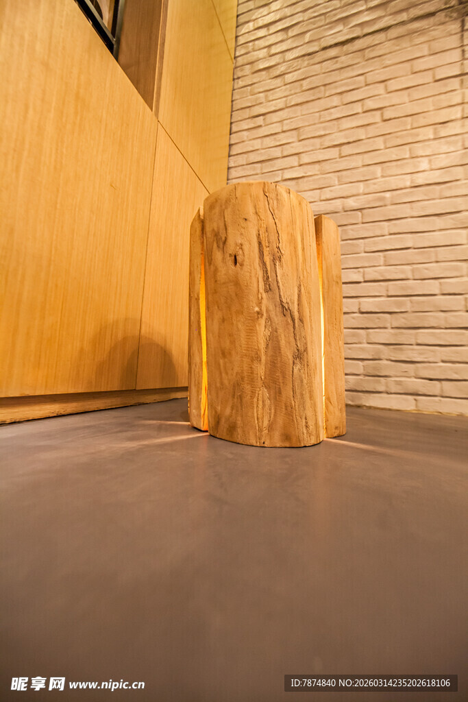 木质树桩摆件 简约自然风