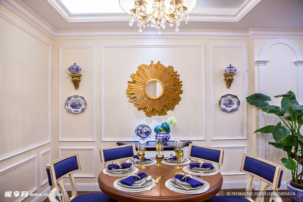 欧式奢华餐厅室内装饰场景