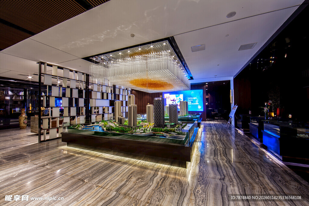 现代风格室内展示空间场景