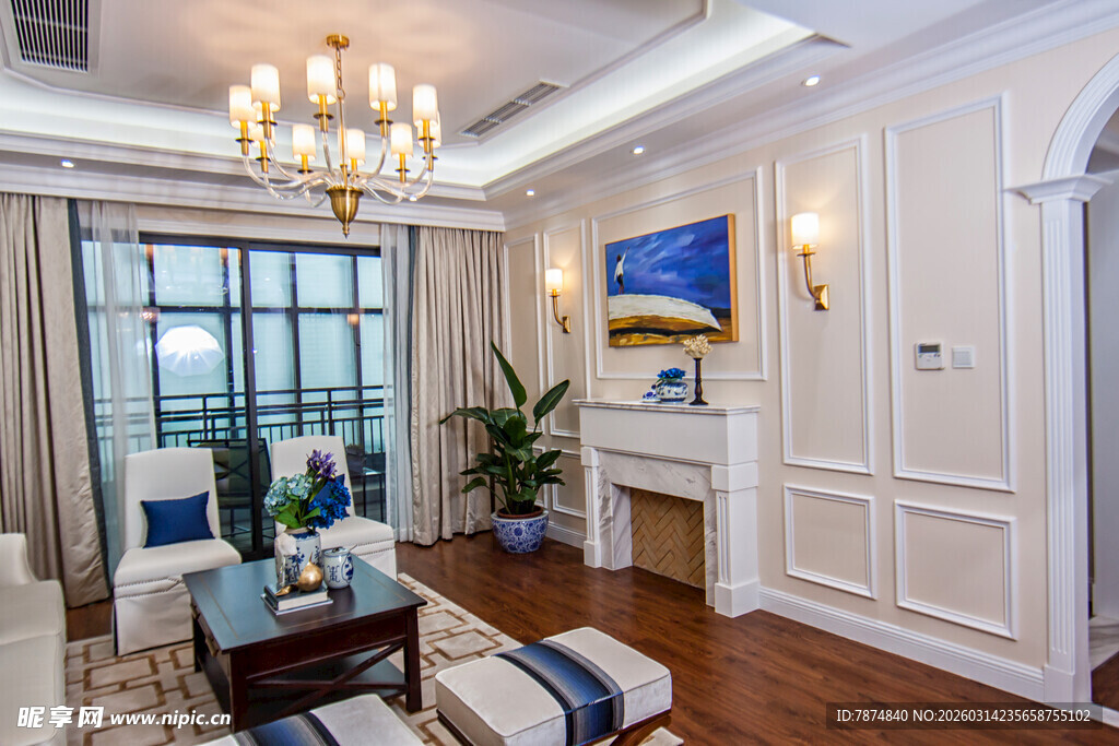 现代欧式风格客厅室内景