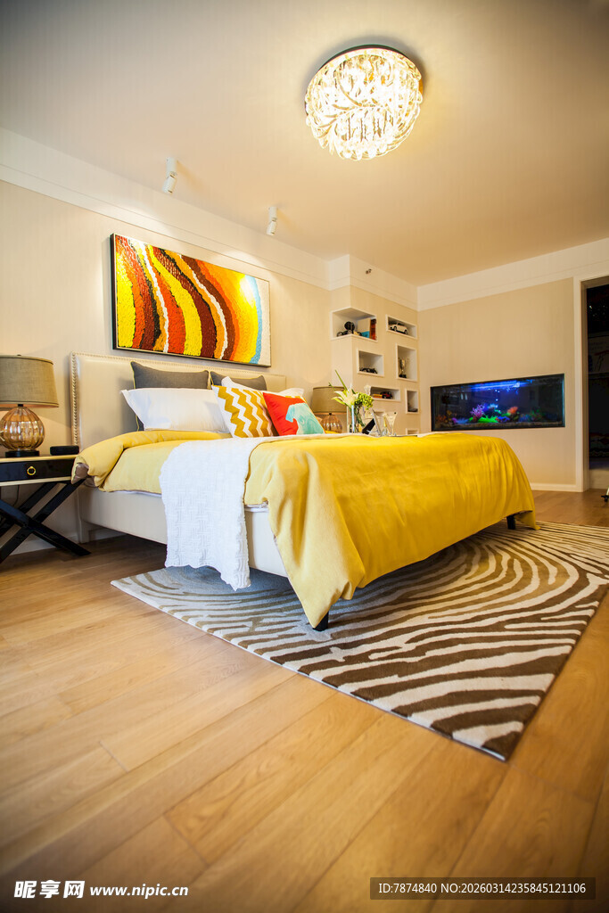 现代风格温馨卧室场景