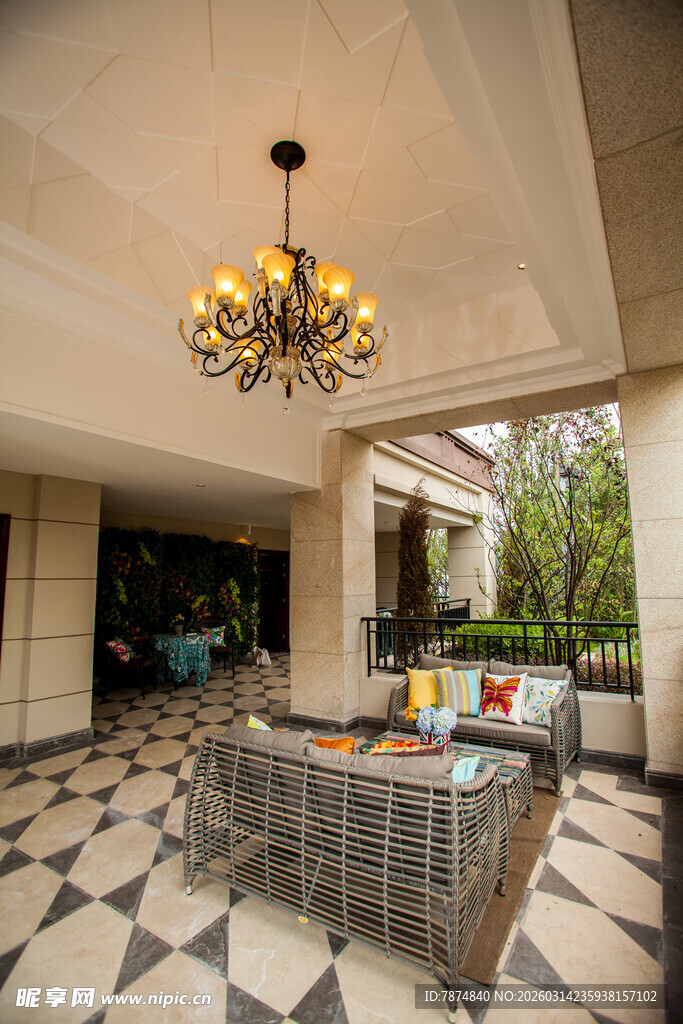 豪华室内庭院休闲空间