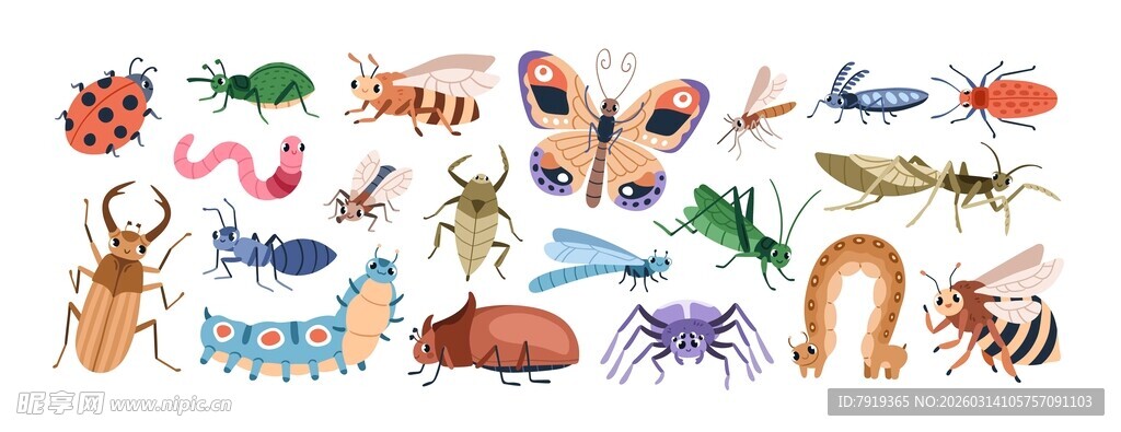 卡通昆虫图案