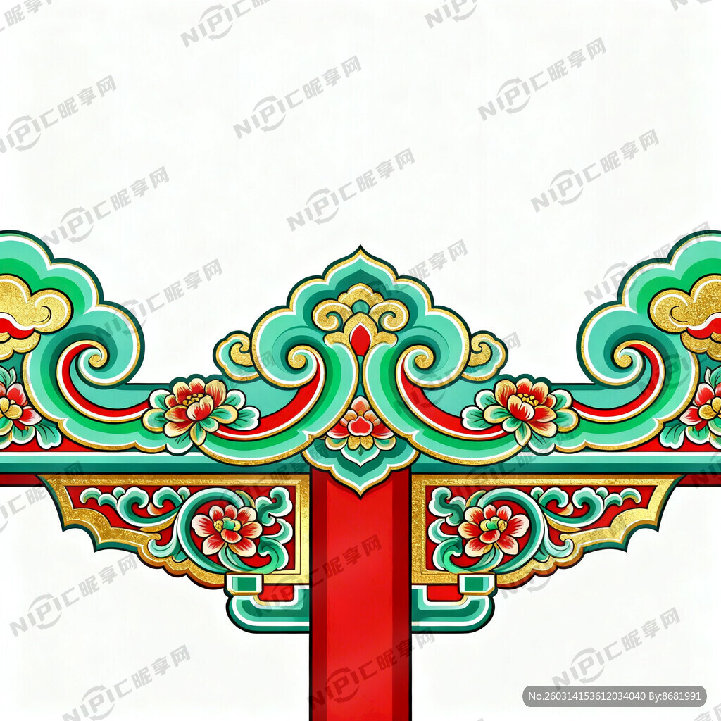 古建筑彩绘花边
