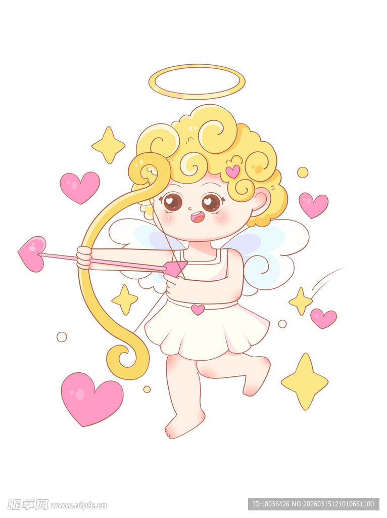 可爱小天使持弓带光环