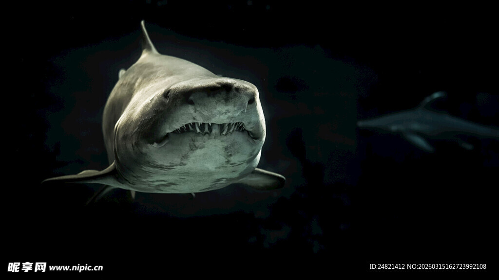 深海中的凶猛鲨鱼