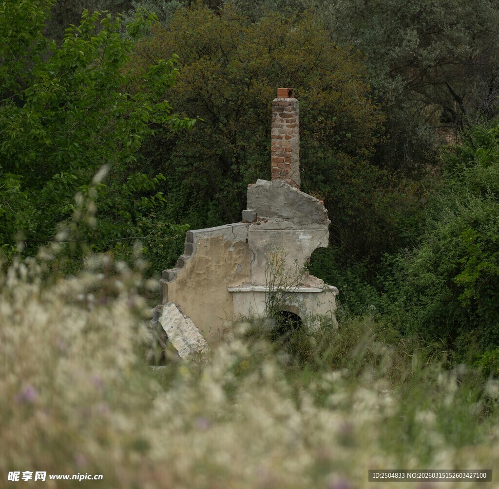 荒野中的古老石砌遗迹