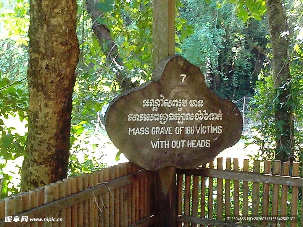 森林中的自然信息标识牌