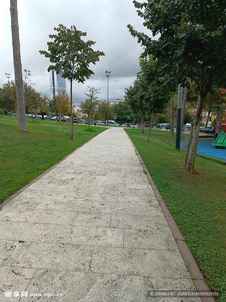 公园中的宁静步道