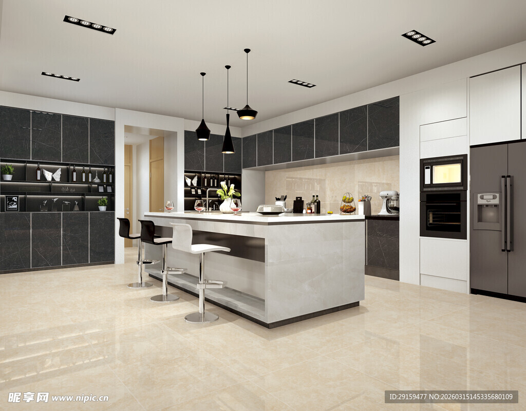 现代简约风格开放式厨房