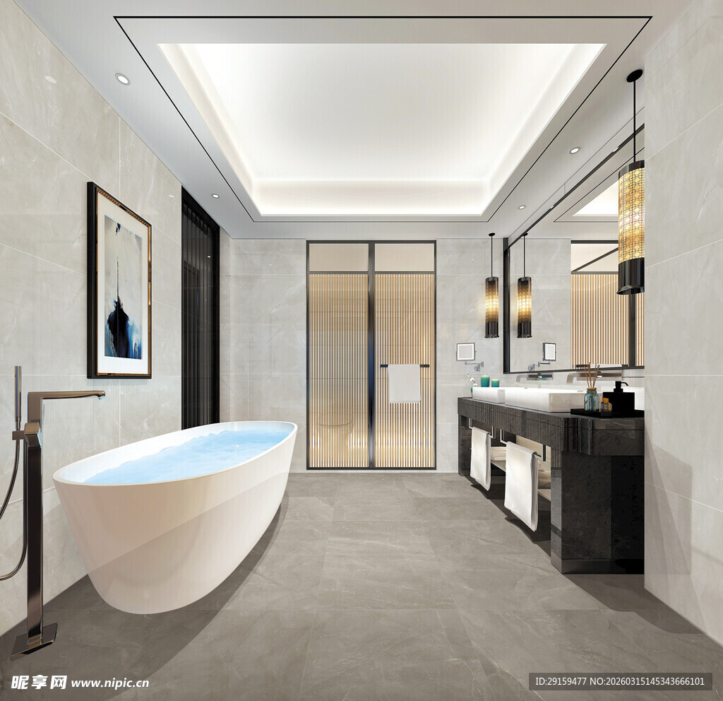 现代简约风豪华浴室空间