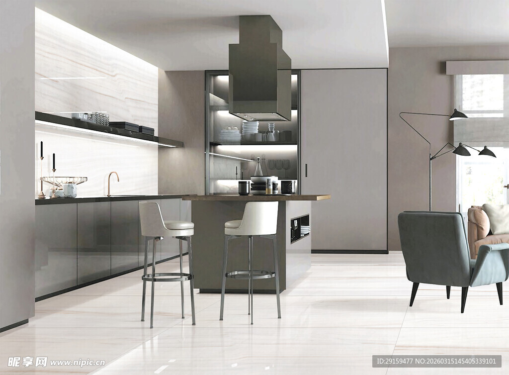 现代简约风格开放式厨房