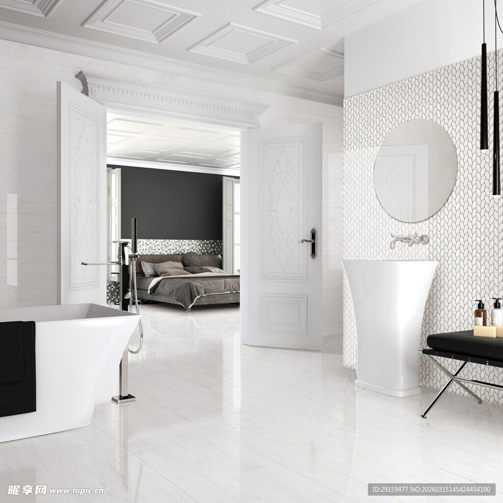 现代简约风白色系浴室空间