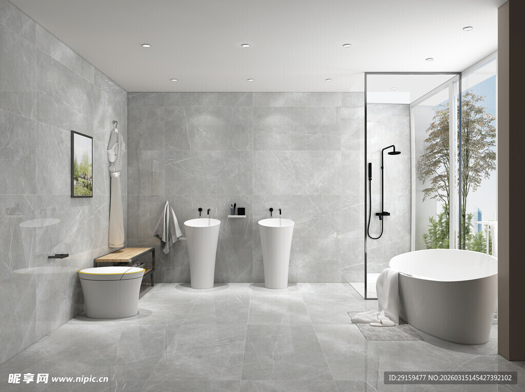 现代简约风优雅浴室空间