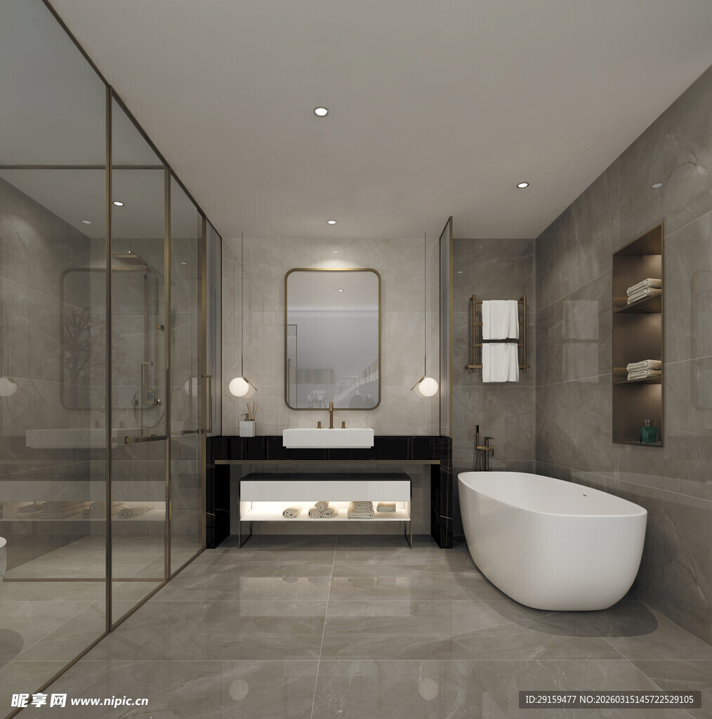 现代简约风豪华浴室设计