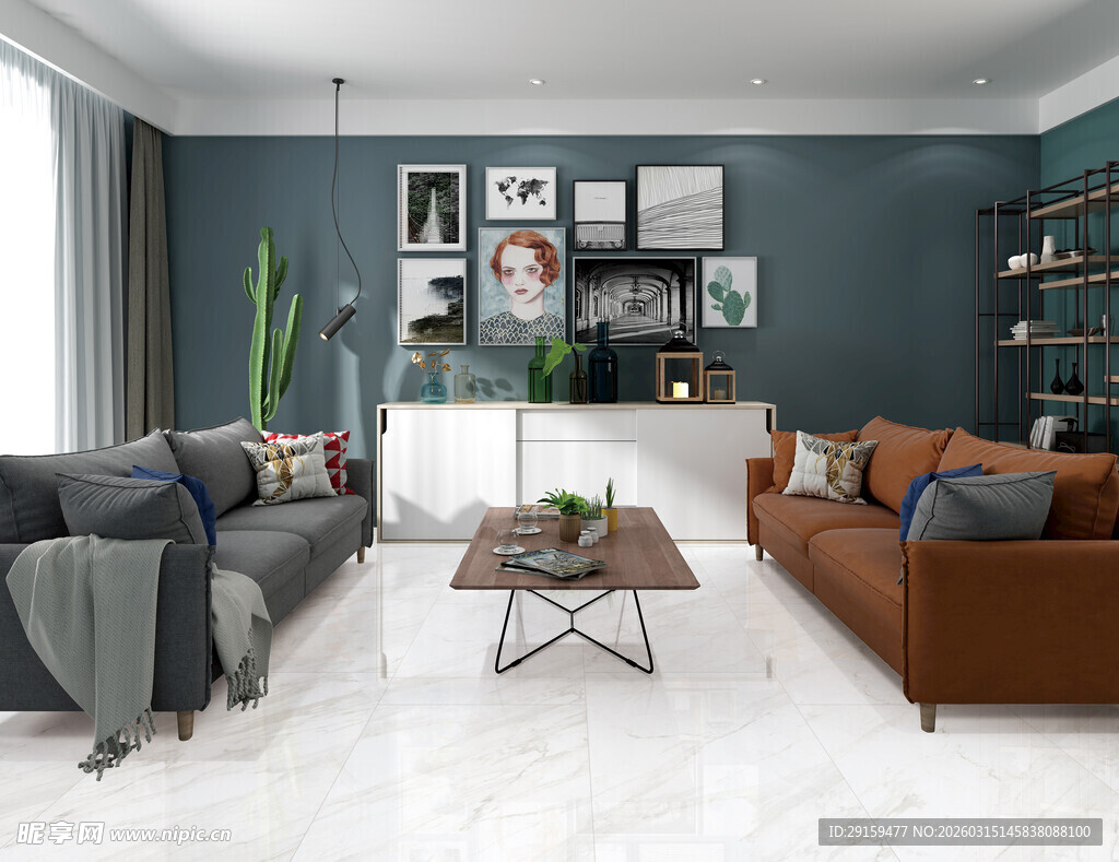 现代简约风客厅室内场景