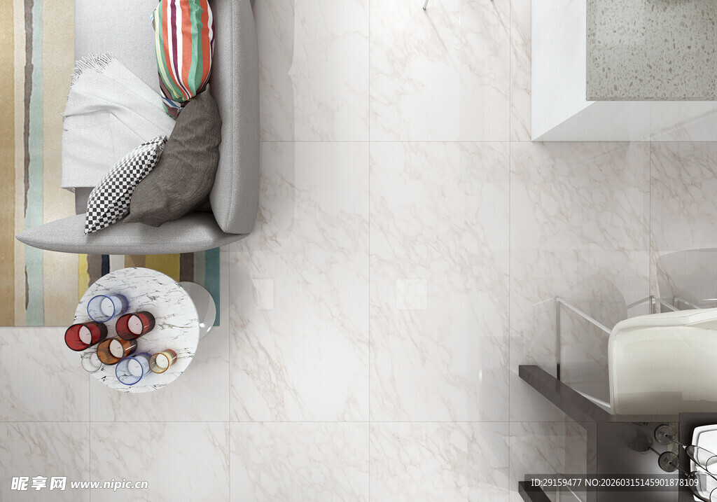 现代简约风室内地面场景