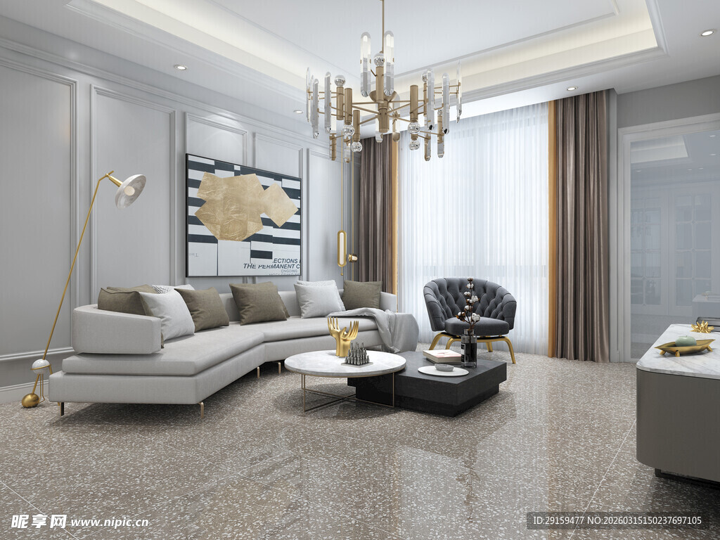 现代简约风格豪华客厅