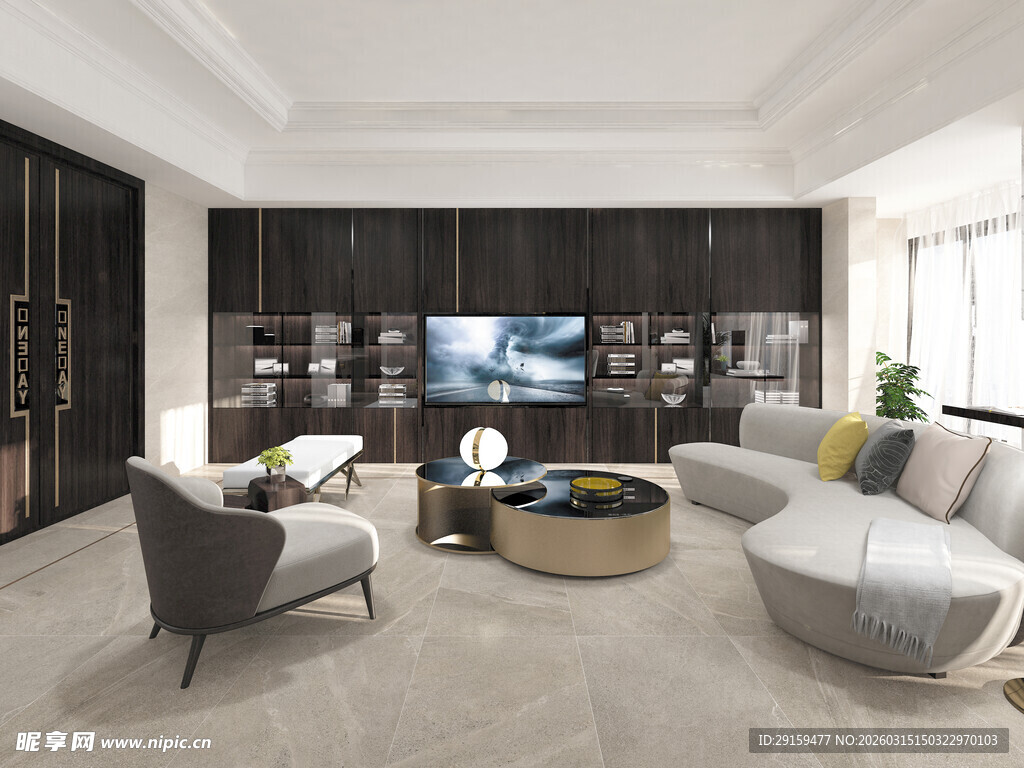 现代简约风客厅室内设计