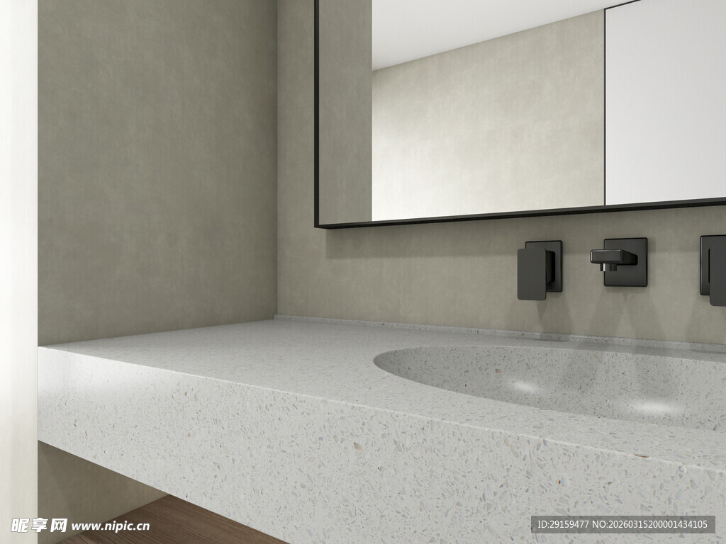 现代简约风浴室洗手台