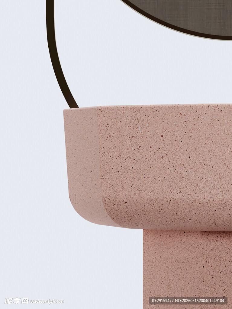 粉色简约台灯局部特写