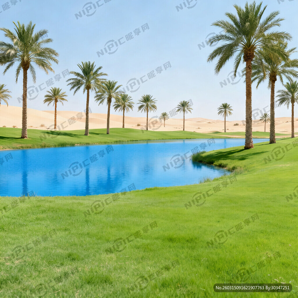 简约绿洲风景  文案： 