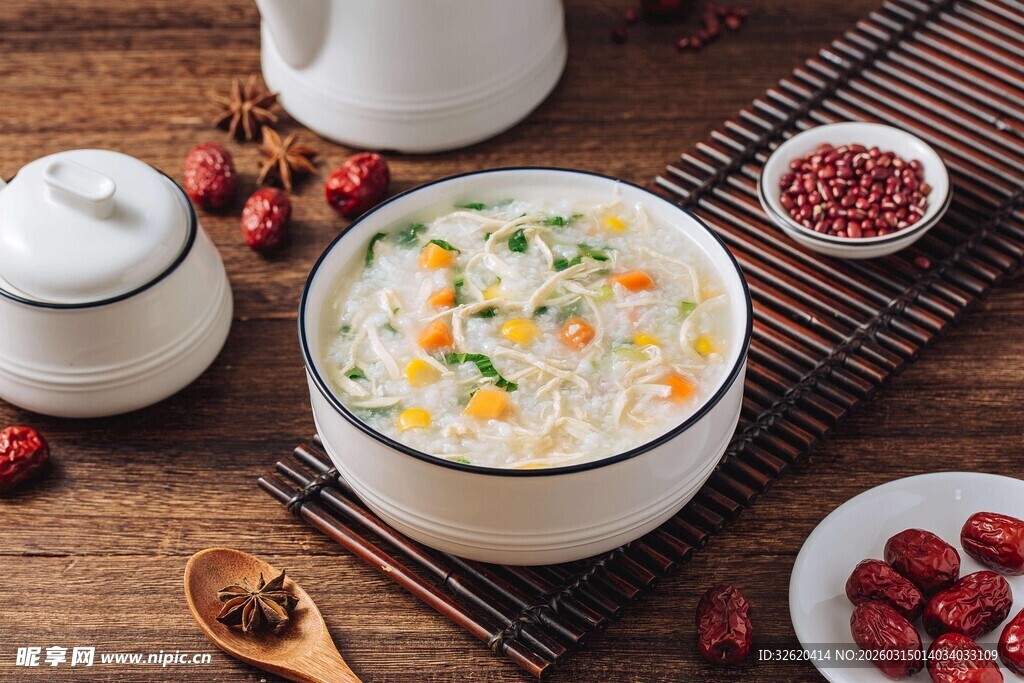 蔬菜鸡丝粥
