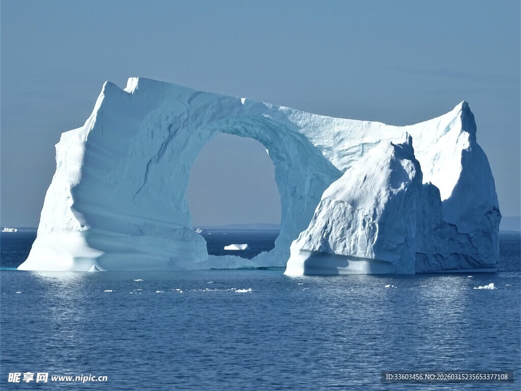 海上拱形冰山景观