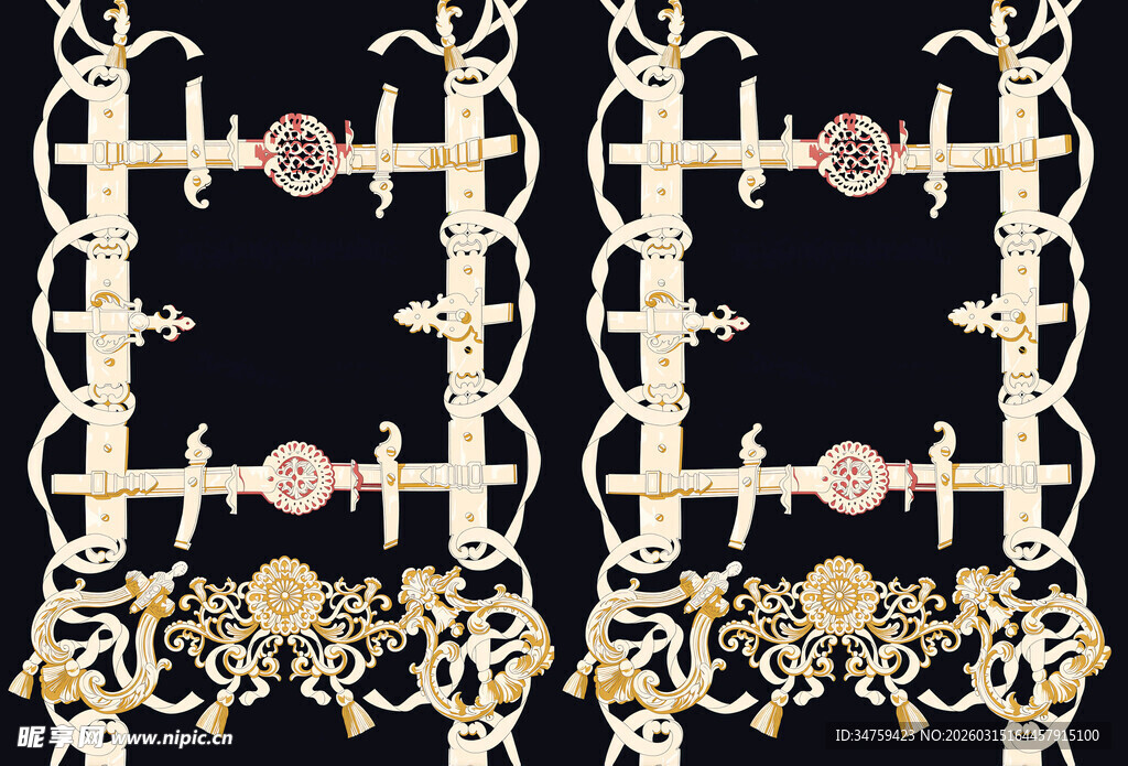 精美古典铁艺围栏图案