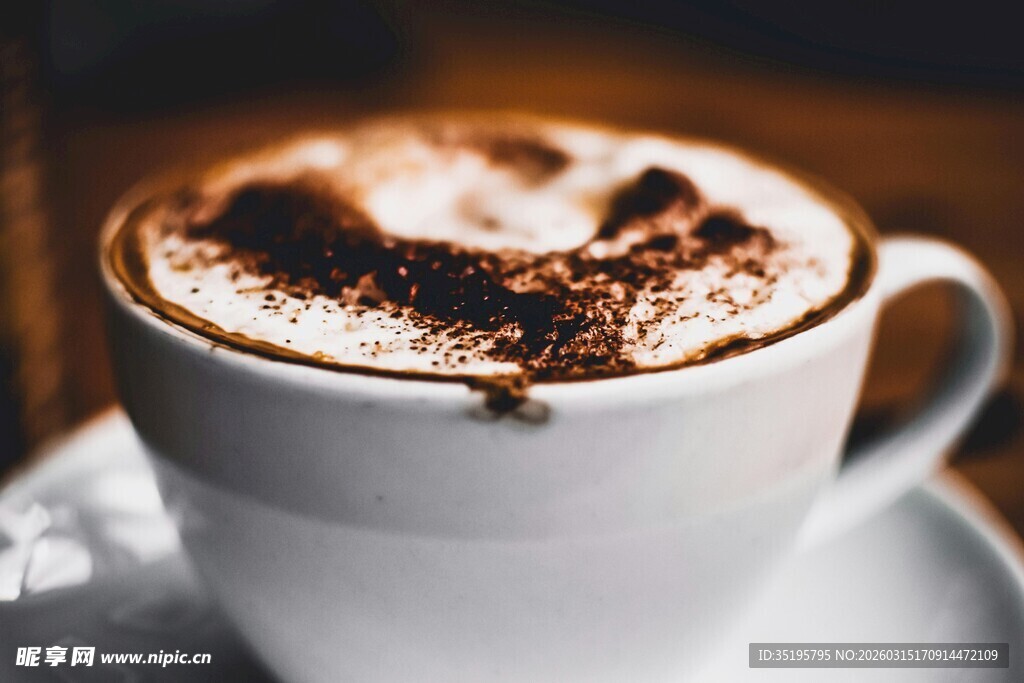 香浓卡布奇诺咖啡特写