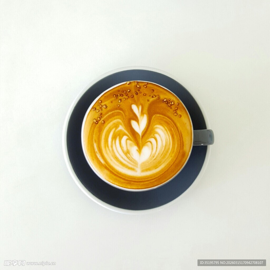 精美拉花咖啡特写