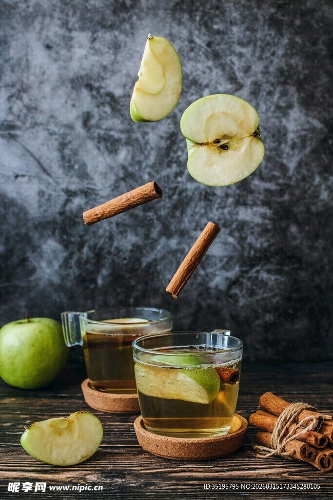 苹果肉桂饮品清新诱人