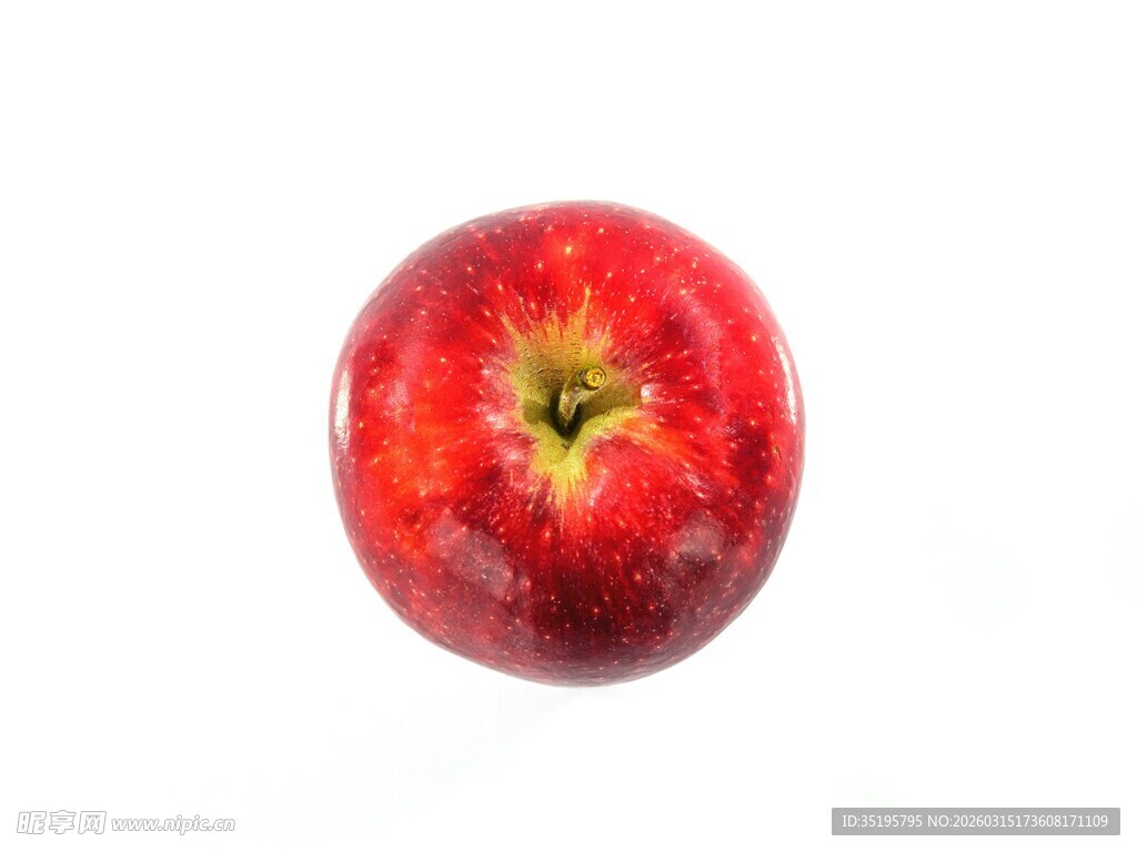 鲜红饱满的单个红苹果