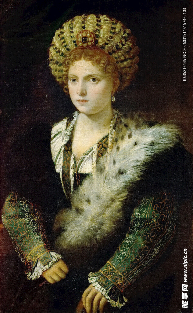 复古华丽装扮的优雅女士