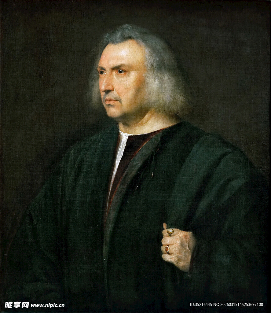 古典装扮男子肖像画