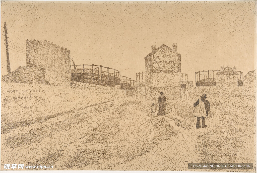 复古街道上的行人景象