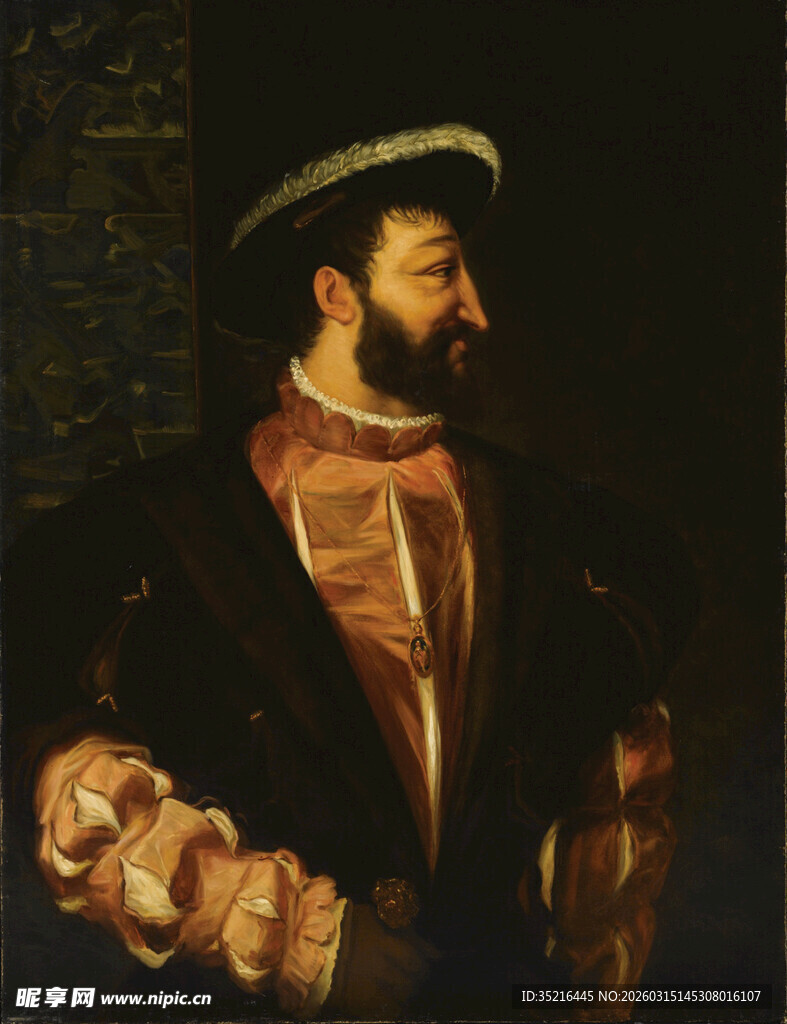 手持面具的古装男子